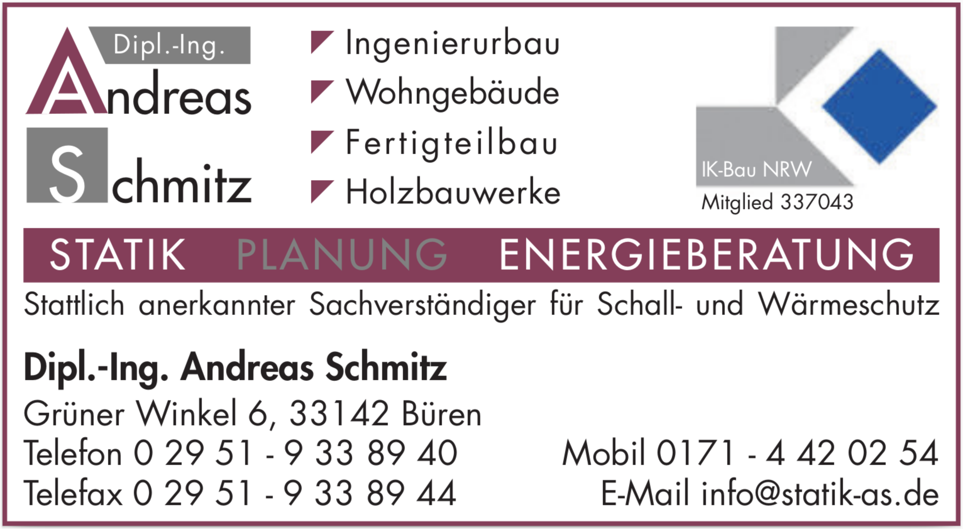 Dipl.-Ing. Andreas Schmitz
